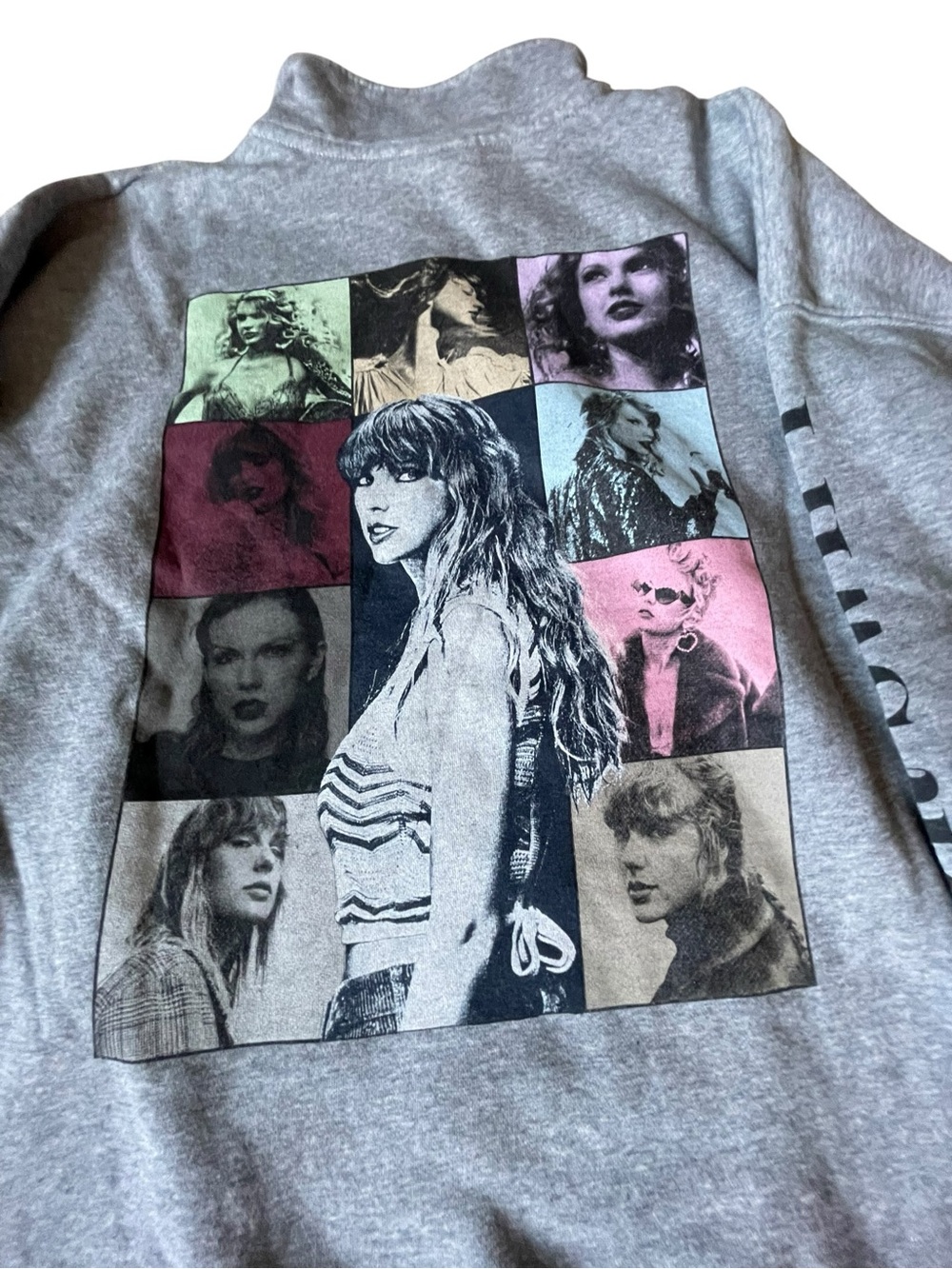 Taylor Swift The Eras Tour Gray Quarter Zip Pullover Sweatshirt Size XL
